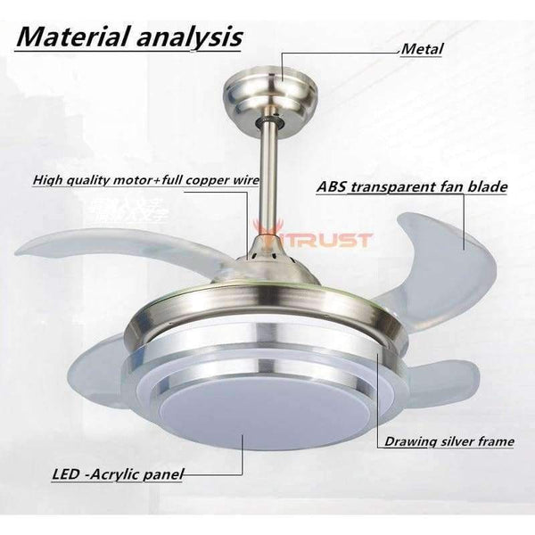Planet Gates White / 36 inch / 110V Modern Remote Control Ceiling Fan with LED light For Living Room Ventilador de techo Ceiling fans with Lights 36/42 inch