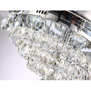Planet Gates White / 36w / 110V Retractable Blades Crystal ceiling Fan with Led light