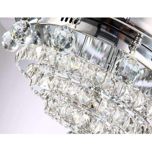 Planet Gates White / 36w / 110V Retractable Blades Crystal ceiling Fan with Led light