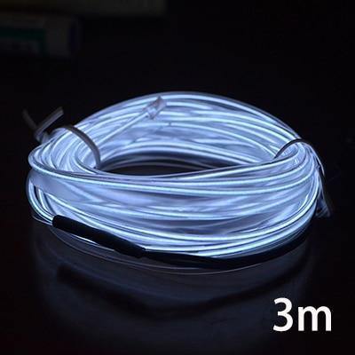 Planet Gates White-3m 3m/5m Car LED Strips Decoration Strip 12V Flexible Neon EL Wire Rope Indoor Universal Interior LED Car Light Strip for Car Auto