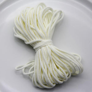 Planet Gates White / 3mm / 10 yards 10Yard 3MM Round Mouth Mask Elastic Band Mask Rope Rubber Band Tape Mask Ear Hanging Rope Belt String Oil Core DIY Sewing Crafts