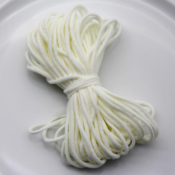 Planet Gates White / 3mm / 10 yards 10Yard 3MM Round Mouth Mask Elastic Band Mask Rope Rubber Band Tape Mask Ear Hanging Rope Belt String Oil Core DIY Sewing Crafts
