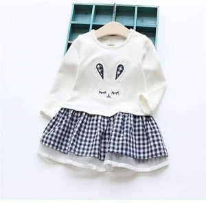 Planet Gates White / 3T Quality Spring Baby Girl Clothes Girl Baby Dress Long Sleeve Cartoon Embroiderie Bunny Princess Dress Clothes 3 Designs