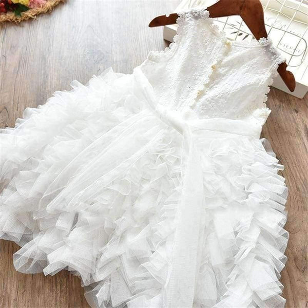 Planet Gates White / 3T Summer Baby Kids Girl Dress Toddler Princess Party Tutu Dress for Girls Clothes Children Princess Dresses Birthday Wedding Gown