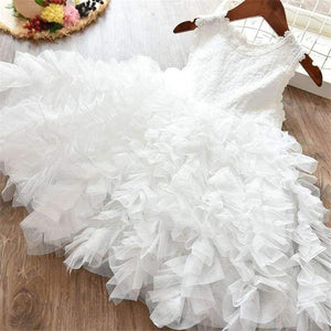 Planet Gates White / 3T Summer Baby Kids Girl Dress Toddler Princess Party Tutu Dress for Girls Clothes Children Princess Dresses Birthday Wedding Gown