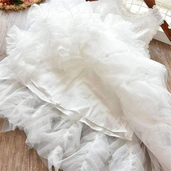 Planet Gates White / 3T Summer Baby Kids Girl Dress Toddler Princess Party Tutu Dress for Girls Clothes Children Princess Dresses Birthday Wedding Gown