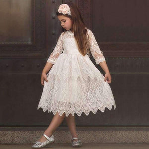 Planet Gates White / 3T Summer Flower Girl Dresses Wedding Party Kids Tutu Birthday Princess Dress for Girls Infant Children Clothing Girl Baby Clothes