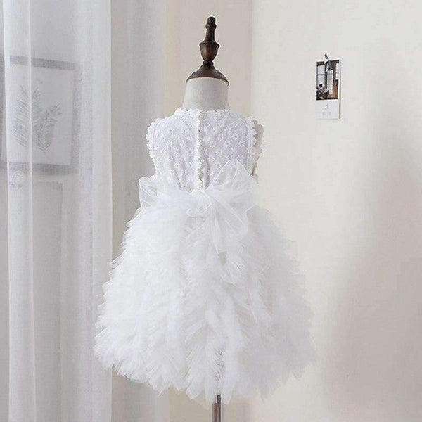 Planet Gates White / 3T Summer Flower Girl Dresses Wedding Party Kids Tutu Birthday Princess Dress for Girls Infant Children Clothing Girl Baby Clothes