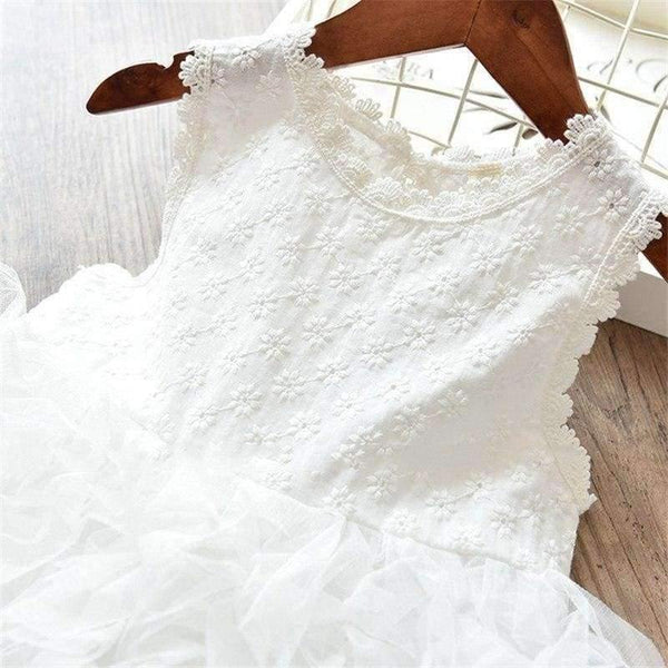Planet Gates White / 3T Summer Flower Girl Dresses Wedding Party Kids Tutu Birthday Princess Dress for Girls Infant Children Clothing Girl Baby Clothes