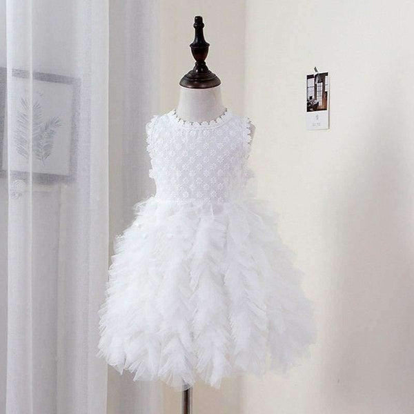 Planet Gates White / 3T Summer Flower Girl Dresses Wedding Party Kids Tutu Birthday Princess Dress for Girls Infant Children Clothing Girl Baby Clothes