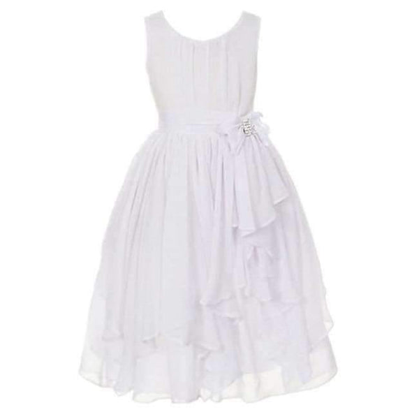 Planet Gates White / 3T Summer Girls Princess Dress Sleeveless Bowknot Mesh Girls Party Dress 3-14 Years Kids Teenage Girls Clothing