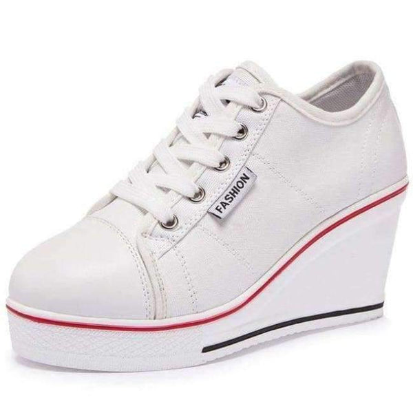Planet Gates white / 4 2018 new Women Vulcanize Shoes Platform Breathable Canvas Shoes Woman Wedge Sneakers Casual Fashion Candy Color Students