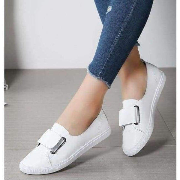 Planet Gates White / 4.5 2018 Spring Women Flats ladies slip on flat loafers shoes casual sneakers boat shoes black white Moccains Women Shoes