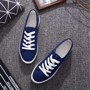 Planet Gates white / 4.5 Casual Women's Vulcanize Shoes Lace-Up Solid Female Fashion Walking Ladies Canvas Shoes Flat Footwear Women Summer Shoes CLD901