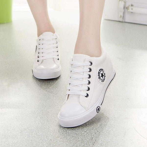Planet Gates white / 4.5 Women's Vulcanize Shoes Female Spring Autumn Casual Students White Canvas Shoes  Style Solid Colors zapatillas mujer AC410