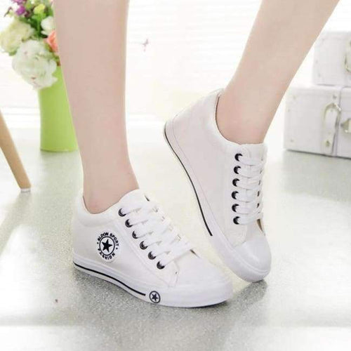 Planet Gates white / 4.5 Women's Vulcanize Shoes Female Spring Autumn Casual Students White Canvas Shoes  Style Solid Colors zapatillas mujer AC410