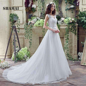 Planet Gates White / 4 Buttons Appliques Ivory Bridal Dress Wedding Gowns Crystal Beading Sash White Plus Size Wedding Dresses vestidos de novia