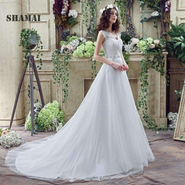 Planet Gates White / 4 Buttons Appliques Ivory Bridal Dress Wedding Gowns Crystal Beading Sash White Plus Size Wedding Dresses vestidos de novia