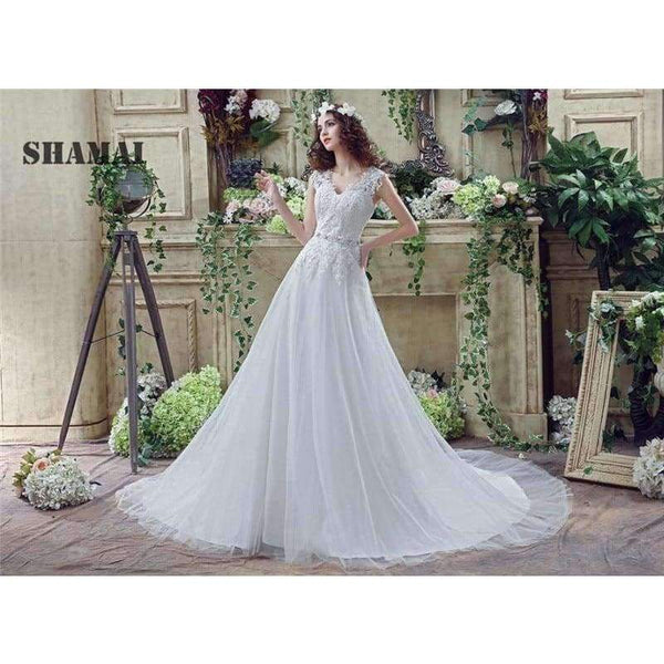 Planet Gates White / 4 Buttons Appliques Ivory Bridal Dress Wedding Gowns Crystal Beading Sash White Plus Size Wedding Dresses vestidos de novia