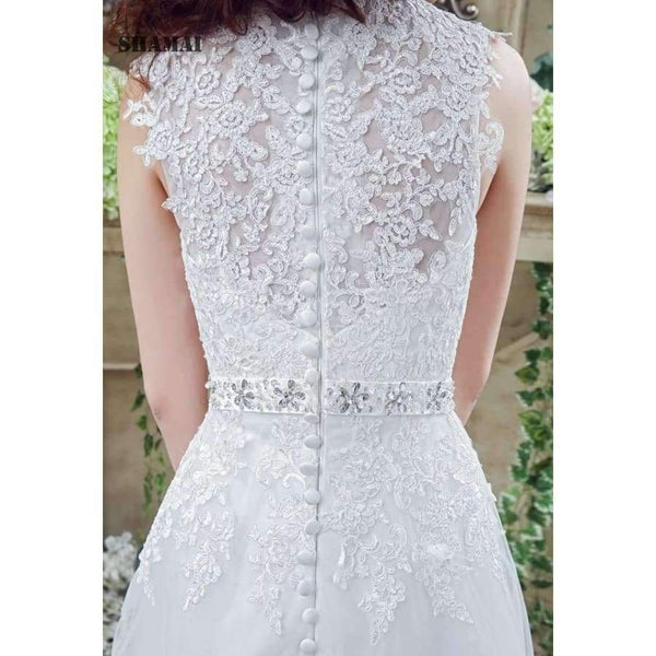 Planet Gates White / 4 Buttons Appliques Ivory Bridal Dress Wedding Gowns Crystal Beading Sash White Plus Size Wedding Dresses vestidos de novia