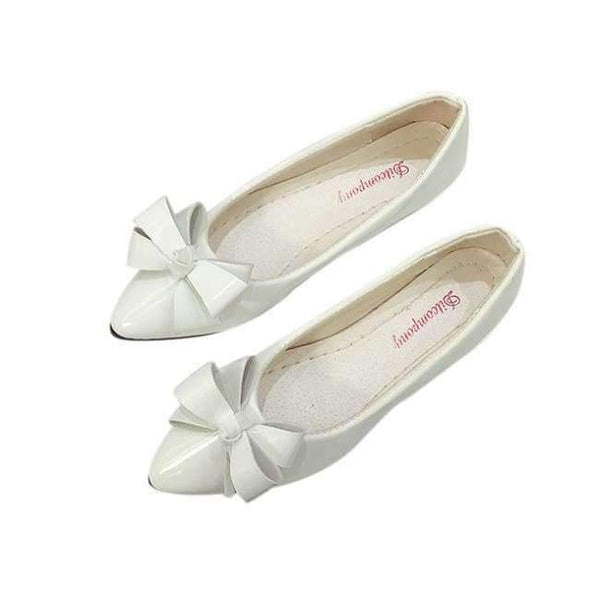 Planet Gates White / 4 / China ladies shoes platform Fashion Bow Pointed Toe Women Flats Woman Flat Shoes Ballet Flats Ladies  #NFA