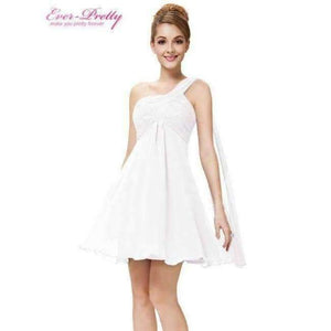 Planet Gates White / 4 Cocktail Dresses Ever Pretty HE03537 One Shoulder Ruffles Padded Chiffon Short Vestido 2018 Cocktail Dresses