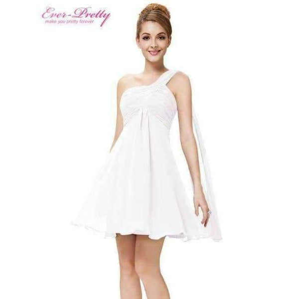 Planet Gates White / 4 Cocktail Dresses Ever Pretty HE03537 One Shoulder Ruffles Padded Chiffon Short Vestido 2018 Cocktail Dresses