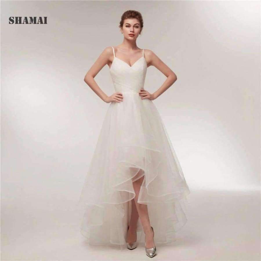 Planet Gates White / 4 / Floor Length Beach Wedding Dresses 2018 Spaghetti Straps Wedding Gowns Cheap Real Photo Vestido De Noiva White Ivory Bride Dress