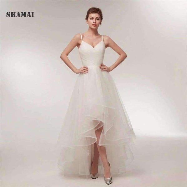 Planet Gates White / 4 / Floor Length Beach Wedding Dresses 2018 Spaghetti Straps Wedding Gowns Cheap Real Photo Vestido De Noiva White Ivory Bride Dress