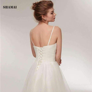 Planet Gates White / 4 / Floor Length Beach Wedding Dresses 2018 Spaghetti Straps Wedding Gowns Cheap Real Photo Vestido De Noiva White Ivory Bride Dress