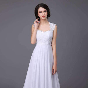 Planet Gates White / 4 V-neck Chiffon Lace Up Vestidos De Noiva Pleated Backless Beach A-line Wedding Dresses Robe De Marriage Bridal Gowns