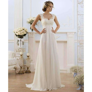 Planet Gates White / 4 V-neck Chiffon Lace Up Vestidos De Noiva Pleated Backless Beach A-line Wedding Dresses Robe De Marriage Bridal Gowns
