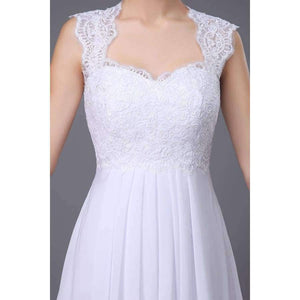 Planet Gates White / 4 V-neck Chiffon Lace Up Vestidos De Noiva Pleated Backless Beach A-line Wedding Dresses Robe De Marriage Bridal Gowns