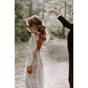 Planet Gates White / 4 Wedding Dresses Boho 2018 Exquisite Lace Backless Chic Wedding Dress Bridal Gowns Robe De Mariage 2018