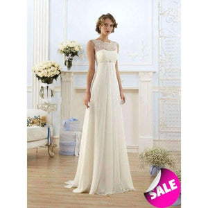 Planet Gates White / 4 White/Ivory Beading Lace Vestidos De Noiva Chiffion Backless Beach A-line Wedding Dresses Robe De Marriage Bridal Gowns