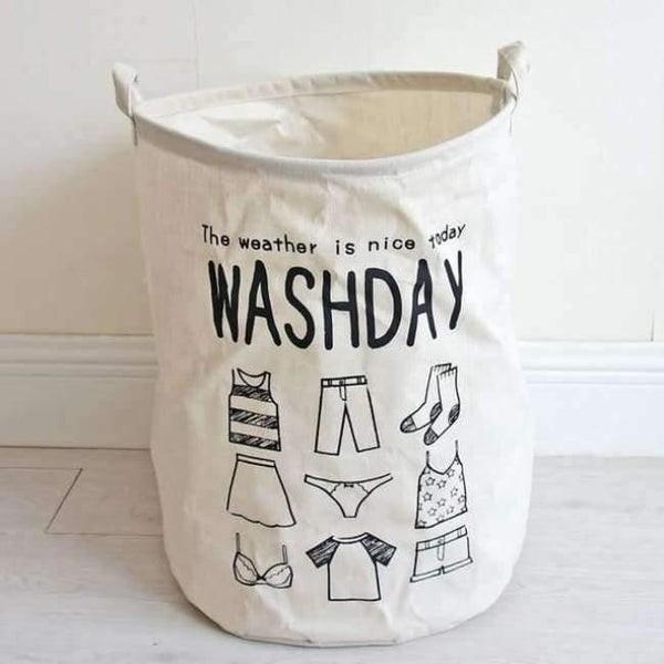 Planet Gates White 40*50cm Cotton Linen Laundry Basket for Dirty Clothes Waterproof Folding Toy Organizer Storage Bucket Home Storage&Organization