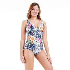 Planet Gates White / 44 Women Swimwear One Pieces Swimsuits Summer Print Floral High Waist Bodysuit Bathing Suits Black Plus Size Swimwear