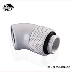 Planet Gates White 45 Diamond B-RD90-X/B-RD45-X 45/90 Degree Female-Male Rotate Fitting Rotatable Elbow For PC Water Cooling G1/4