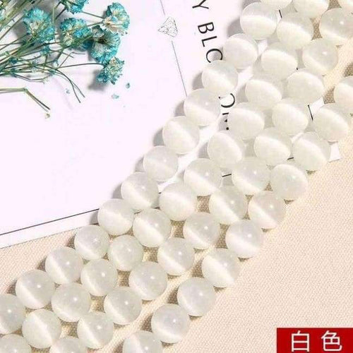 Planet Gates white / 4mm 95pcs White/Pink/Purple/Green Natural Cat Eye Beads for Making Jewelry DIY Bracelets Necklace Findings Wholesale 4/6/8/10/12MM Strand
