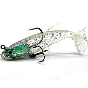 Planet Gates White 4pcs Fishing Lures Sea Fishing Tackle Soft Bait Lead Fishing 8cm/14g Artificial Bait Jig Wobblers Rubber Silicon Lure