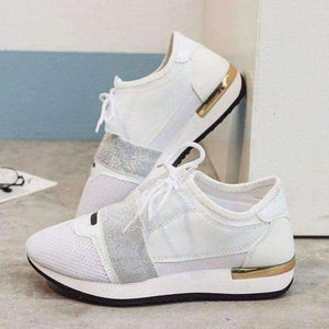 Planet Gates White / 5.5 Fashion Sneakers for Women Flat Casual Shoes Breathable Mesh Shoes Brand Women's Flats YX001
