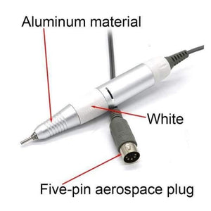 Planet Gates White-5-A Nail Drill Handle Handpiece For Electric Nail Art Manicure + Pedicure Drill Machine Accessory Tool DC 3V-DC 18V 1A