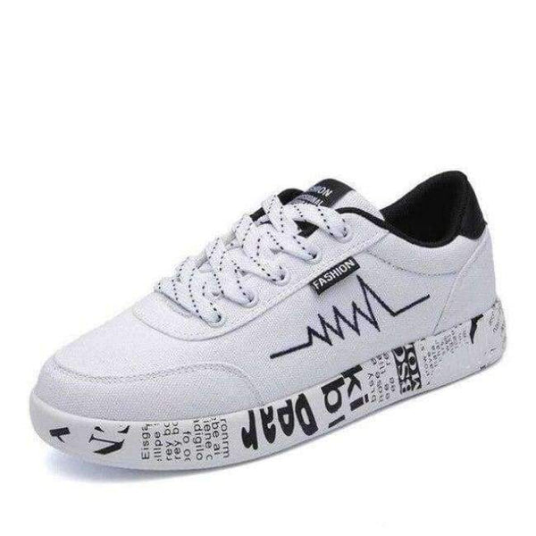 Planet Gates White / 5 Fashion new women's vulcanized shoes sports shoes women's breathable lace-up casual shoes graffiti flat canvas shoes 36-44#