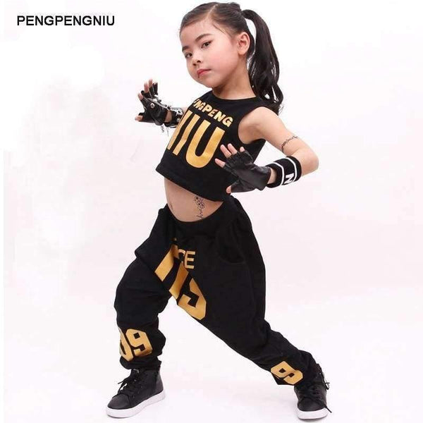 Planet Gates white / 5 Jazz Dance Costumes for Girls Spring Summer  Kids Street Dance Clothes Sets Teenagers Hip Hop T Shirt Pants Sets