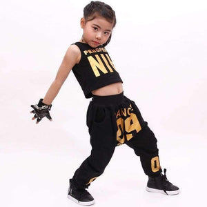 Planet Gates white / 5 Jazz Dance Costumes for Girls Spring Summer  Kids Street Dance Clothes Sets Teenagers Hip Hop T Shirt Pants Sets