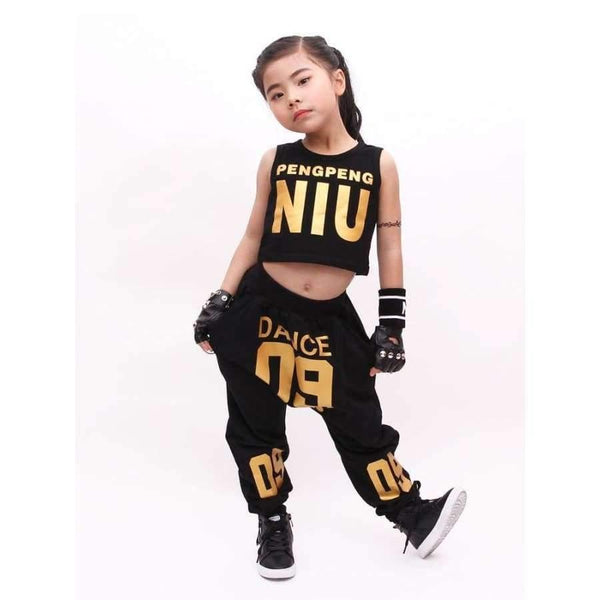 Planet Gates white / 5 Jazz Dance Costumes for Girls Spring Summer  Kids Street Dance Clothes Sets Teenagers Hip Hop T Shirt Pants Sets
