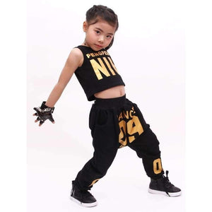 Planet Gates white / 5 Jazz Dance Costumes for Girls Spring Summer  Kids Street Dance Clothes Sets Teenagers Hip Hop T Shirt Pants Sets