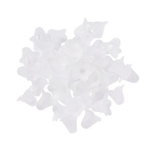 Planet Gates White 50pcs Frosted Transparent Acrylic Flower Beads for Earrings Necklaces Bracelets jewelry Making DIY White Red 16x12mm hole: 1.5mm