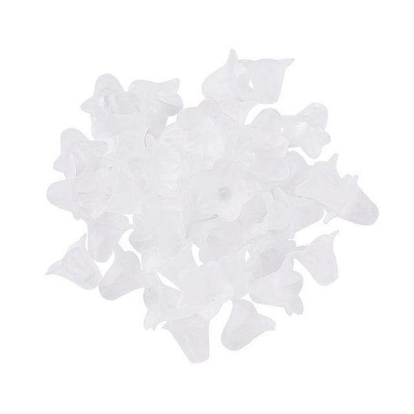 Planet Gates White 50pcs Frosted Transparent Acrylic Flower Beads for Earrings Necklaces Bracelets jewelry Making DIY White Red 16x12mm hole: 1.5mm