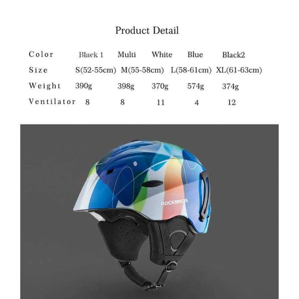 Planet Gates White / 55-58CM Ski Helmet Integrally-molded Skiing Helmets Safety Protect Adult Kids Thermal Ultralight Snowboard Skateboard Helmets